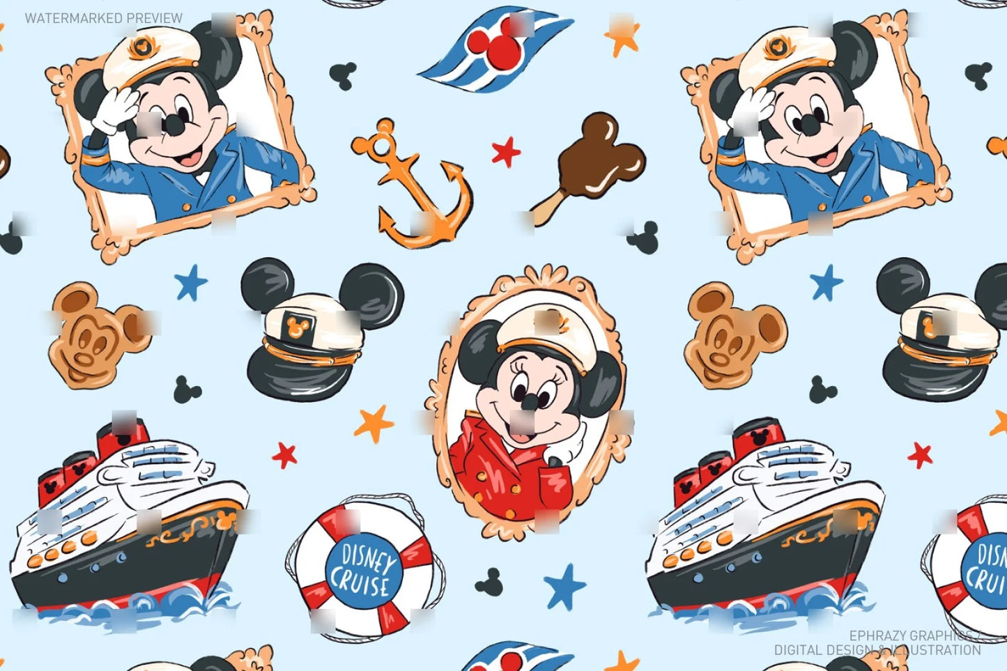 Blue Cruisin’ with Mickey - NEW Mesh (custom sizing 1 check msgs)