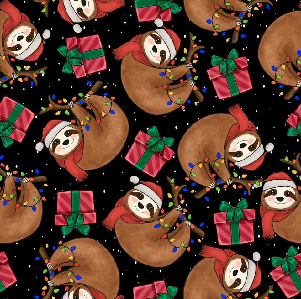 Merry Slothmas Minnie Dress w/Red Glitter Tulle Long Sleeve 8 Kristen
