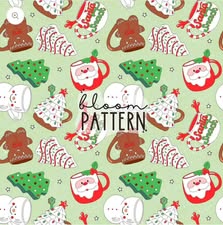 Festive Snacks Green - Moonlight Cozies Size 7 LS Bamboo - Jaana