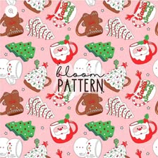 Festive Snacks Pink - Moonlight Cozies Size 6 LS Bamboo - Jaana