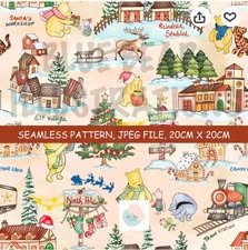 Vintage Festive Pooh - Moonlight Cozies - LS/BANDED/CUFF PANTS LG Top/XL Pants Kahla