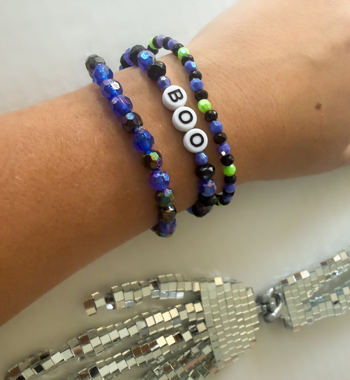 Halloween Boo Black Bracelet Stack