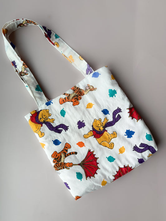Vintage Windy Pooh  15" x 15" -  Treasure Tote - Vintage Fabric