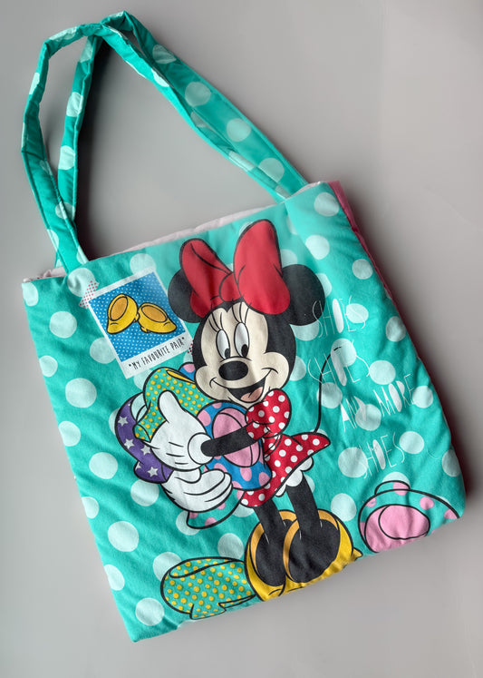 Double Sided Vintage Pink Minnie/Polka Dot Minnie - 19"x19"  - Padded Straps  Treasure Tote