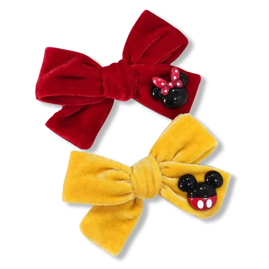 Mickey & Minnie Velvet Piggie Clips Preorder